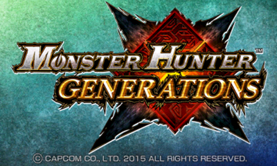 Monster Hunter X title screen for Nintendo 3DS